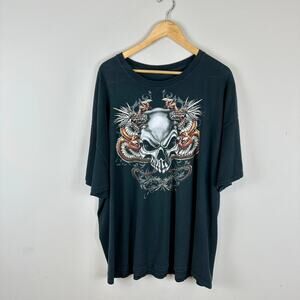Vintage y2k gothic skulls affliction t-shirt